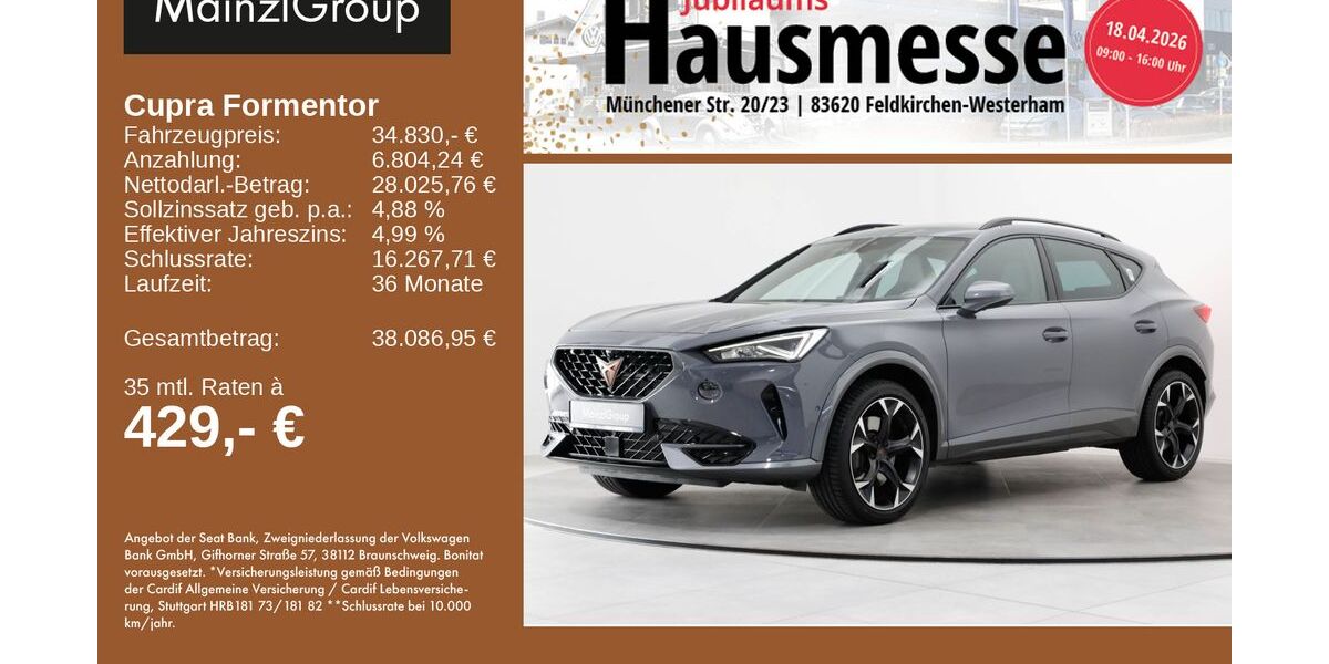 Cupra Formentor 11.388 km 34.830 &euro; Feldkirchen/Westerham 83620