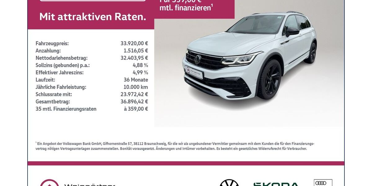 VW Tiguan 97.800 km 33.920 &euro; Miesbach 83714