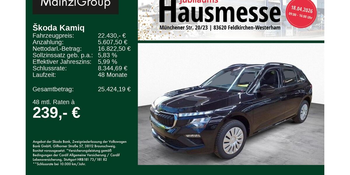 Skoda Kamiq 18.500 km 22.430 &euro; Feldkirchen/Westerham 83620