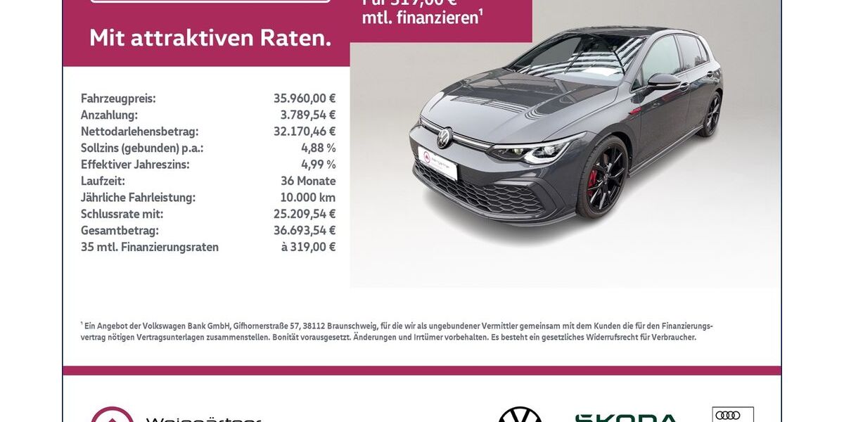 VW Golf 15.900 km 35.960 &euro; Miesbach 83714