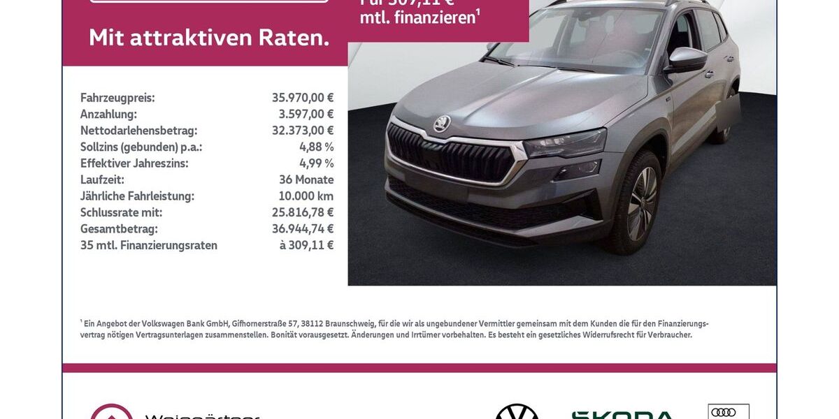 Skoda Karoq 22.200 km 35.970 &euro; Miesbach 83714