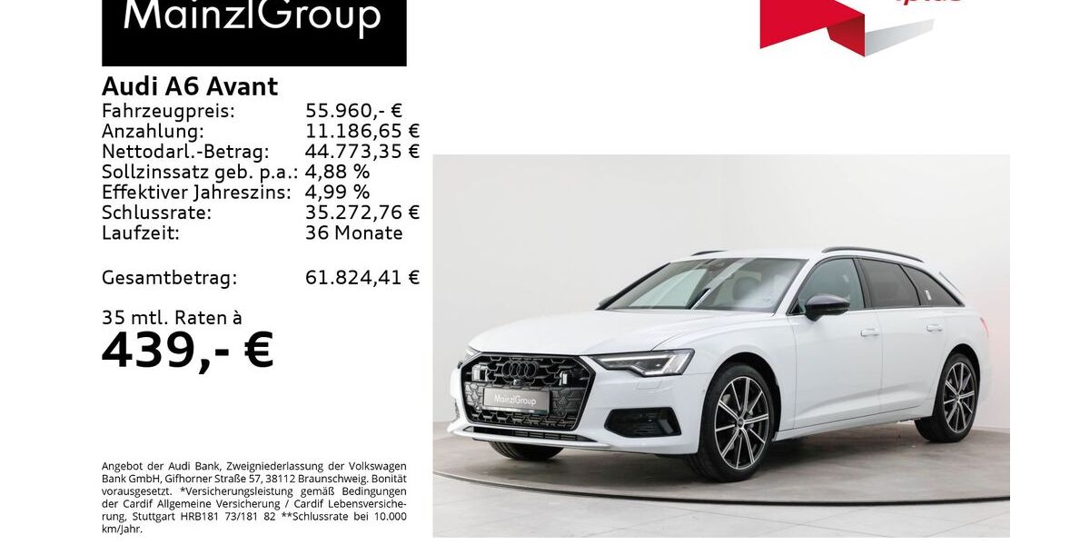 Audi A6 6.800 km 55.960 &euro; Feldkirchen/Westerham 83620
