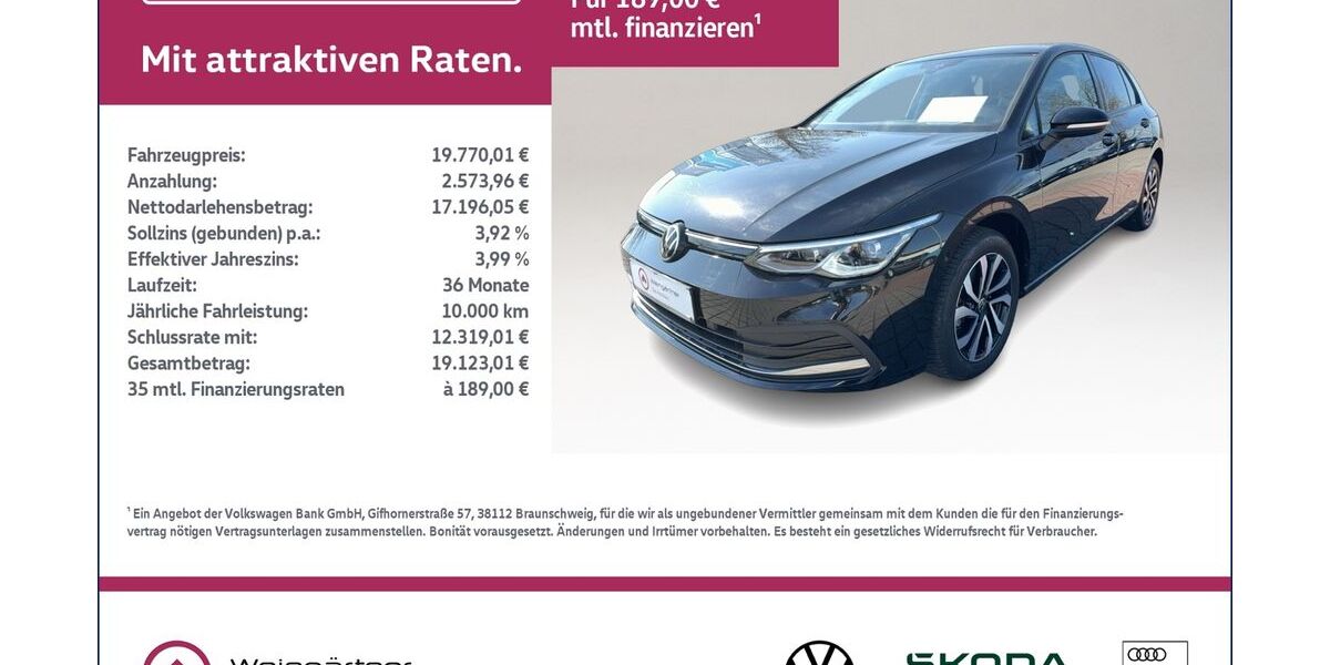 VW Golf 40.384 km 19.770 &euro; Miesbach 83714
