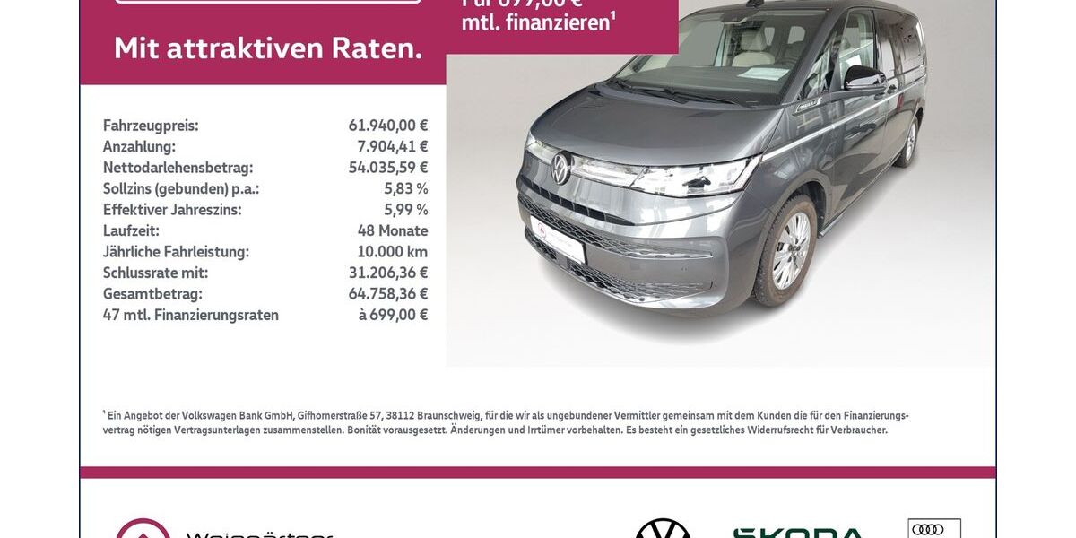 VW T7 Multivan 19.950 km 61.940 &euro; Miesbach 83714