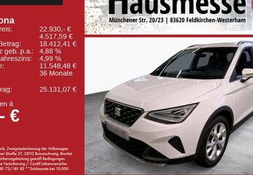 Seat Arona 9.040 km 22.930 &euro; Feldkirchen/Westerham 83620