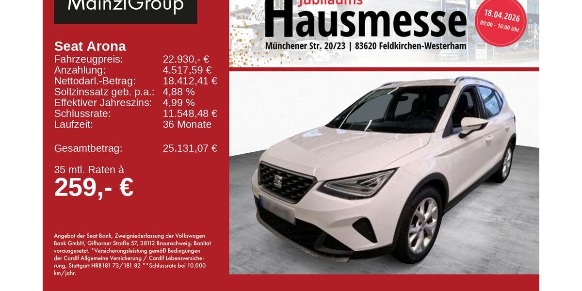 Seat Arona 9.040 km 22.930 &euro; Feldkirchen/Westerham 83620