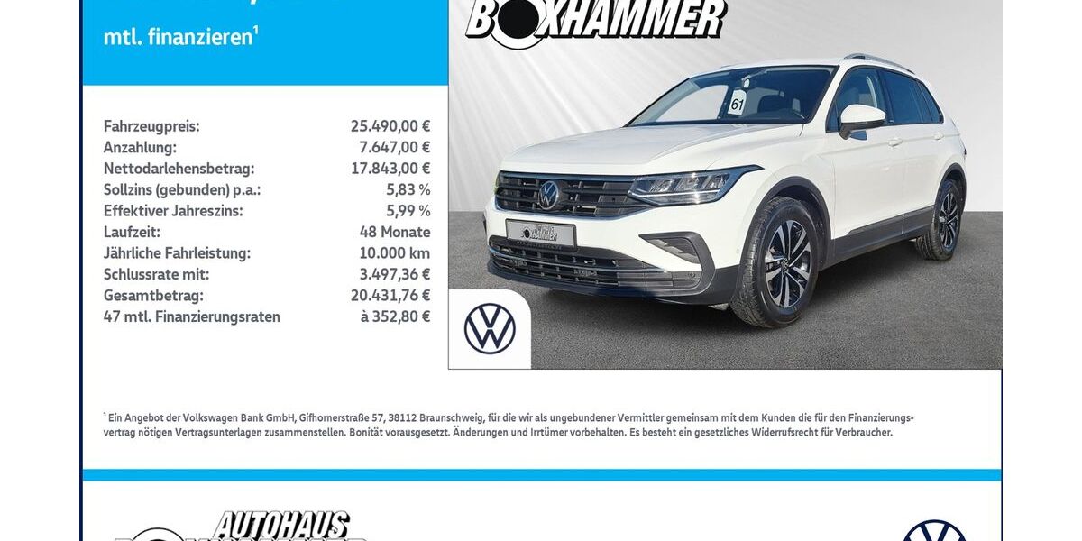 VW Tiguan 56.223 km 24.880 &euro; Bad Aibling 83043