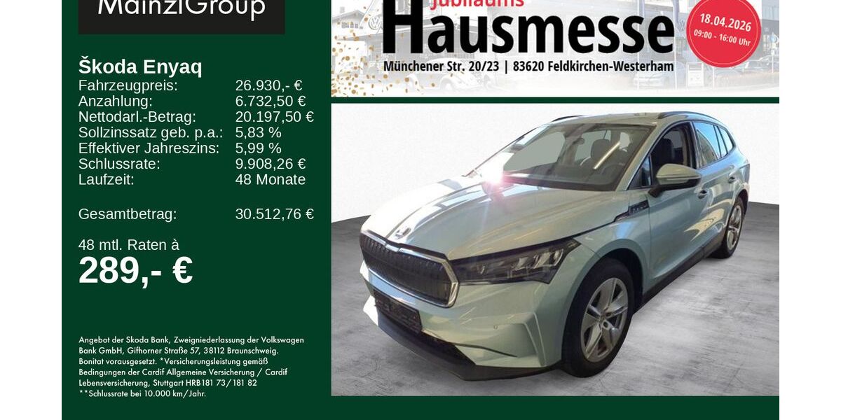 Skoda Enyaq 29.300 km 26.930 &euro; Feldkirchen/Westerham 83620