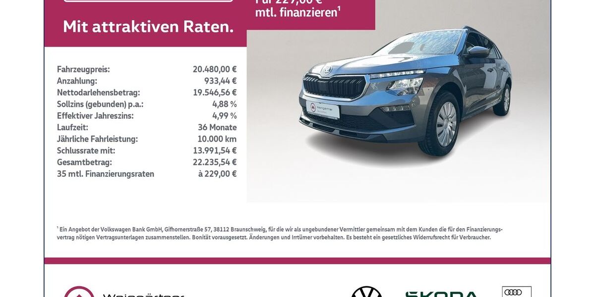 Skoda Kamiq 14.900 km 20.480 &euro; Miesbach 83714