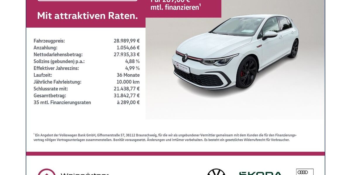 VW Golf 21.800 km 28.990 &euro; Miesbach 83714