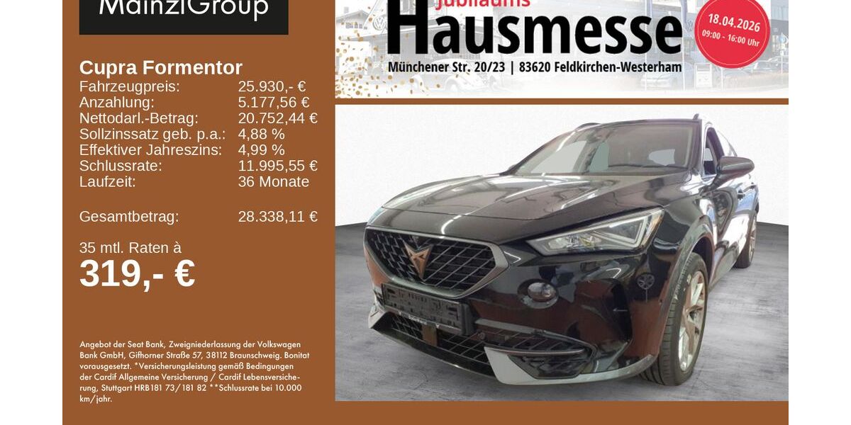 Cupra Formentor 83.300 km 25.930 &euro; Feldkirchen/Westerham 83620