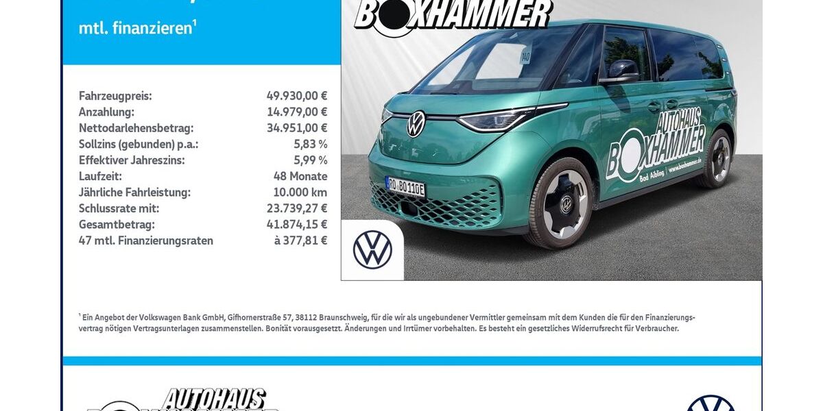 VW ID. Buzz 13.990 km 49.930 &euro; Bad Aibling 83043