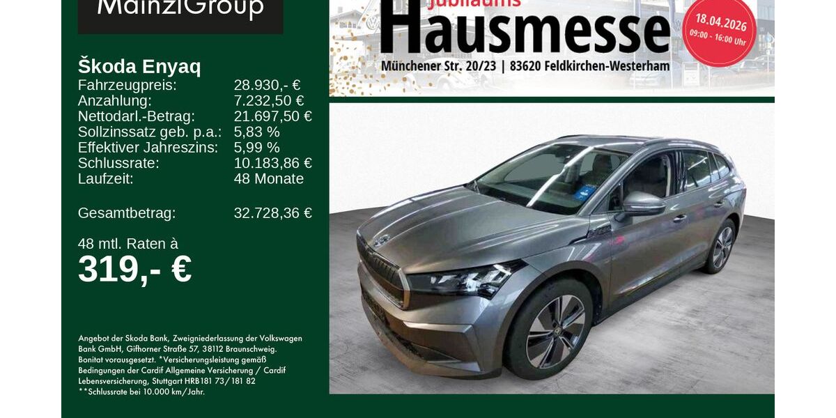 Skoda Enyaq 28.200 km 28.930 &euro; Feldkirchen/Westerham 83620