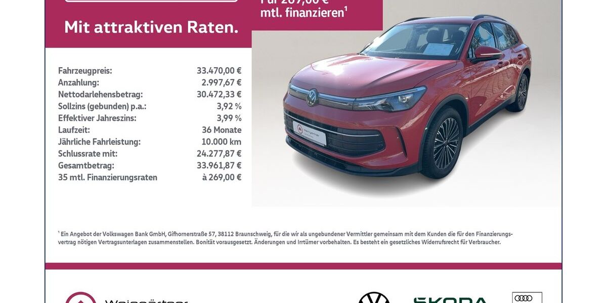 VW Tiguan 6.500 km 33.470 &euro; Miesbach 83714