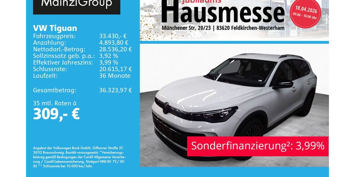 VW Tiguan 18.600 km 33.430 &euro; Feldkirchen/Westerham 83620