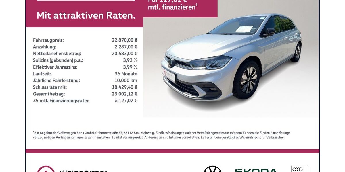 VW Polo 16.800 km 22.870 &euro; Miesbach 83714