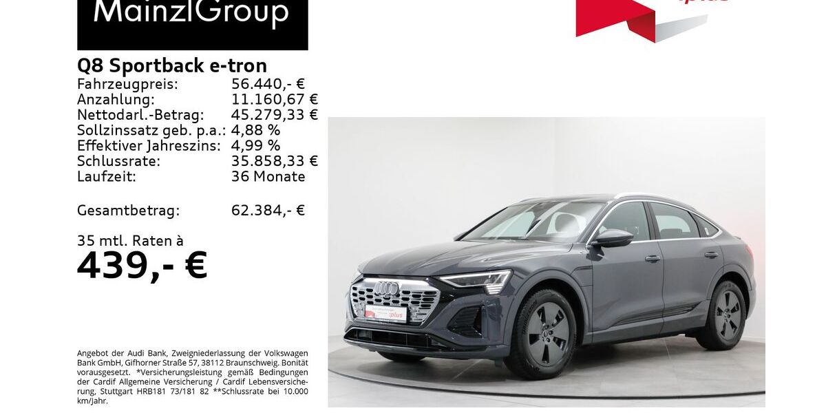 Audi Q8 e-tron 7.500 km 56.440 &euro; Feldkirchen/Westerham 83620